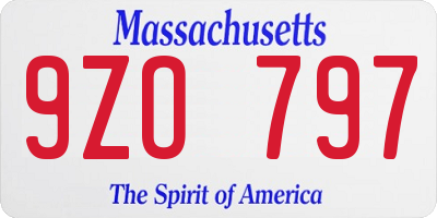 MA license plate 9ZO797