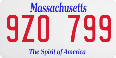 MA license plate 9ZO799