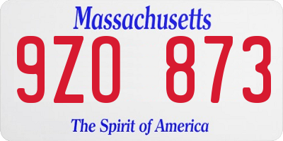 MA license plate 9ZO873