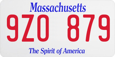 MA license plate 9ZO879