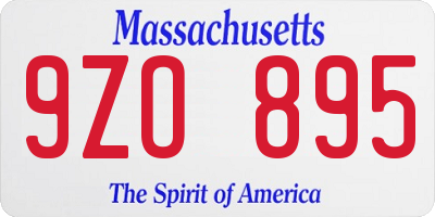MA license plate 9ZO895