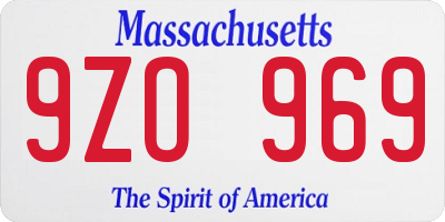 MA license plate 9ZO969