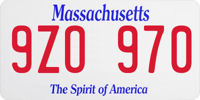 MA license plate 9ZO970