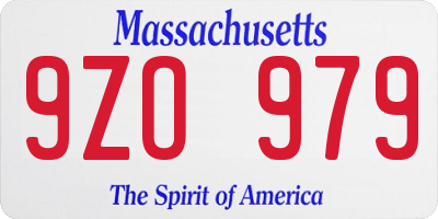 MA license plate 9ZO979