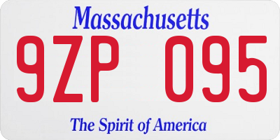 MA license plate 9ZP095