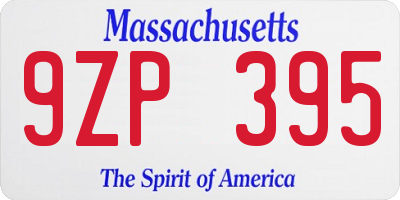 MA license plate 9ZP395