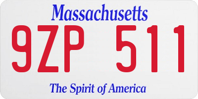 MA license plate 9ZP511