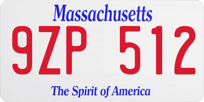 MA license plate 9ZP512