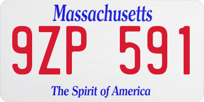 MA license plate 9ZP591