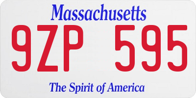 MA license plate 9ZP595