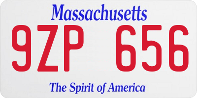 MA license plate 9ZP656