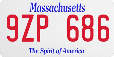 MA license plate 9ZP686