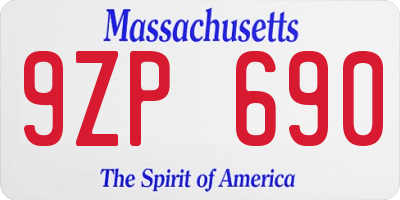 MA license plate 9ZP690