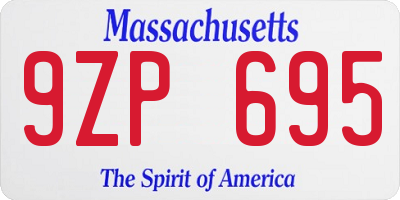 MA license plate 9ZP695