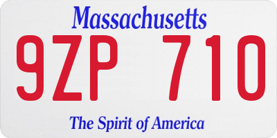 MA license plate 9ZP710