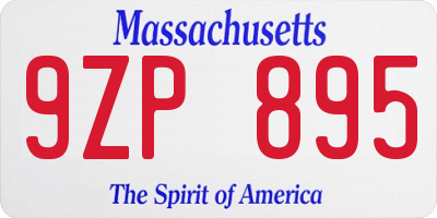 MA license plate 9ZP895