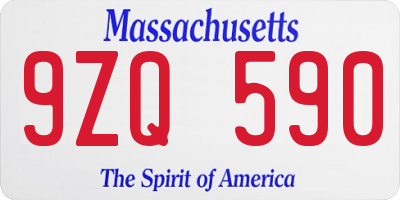 MA license plate 9ZQ590