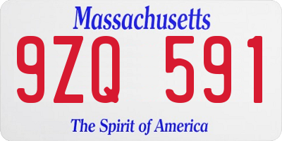 MA license plate 9ZQ591