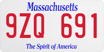 MA license plate 9ZQ691