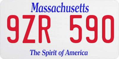 MA license plate 9ZR590