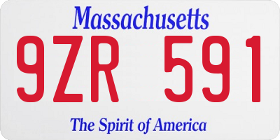 MA license plate 9ZR591