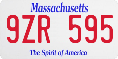 MA license plate 9ZR595