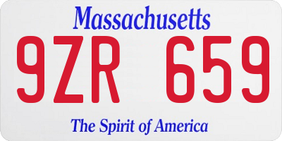MA license plate 9ZR659
