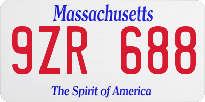 MA license plate 9ZR688