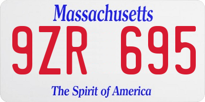 MA license plate 9ZR695