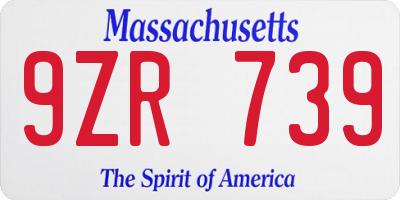 MA license plate 9ZR739