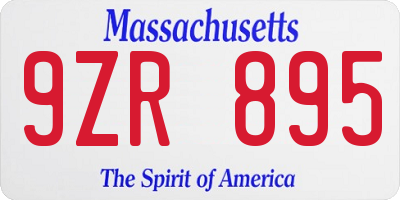 MA license plate 9ZR895