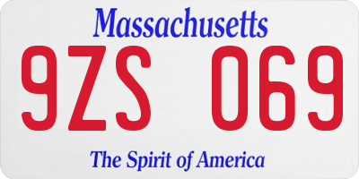 MA license plate 9ZS069