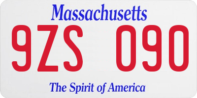 MA license plate 9ZS090