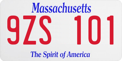 MA license plate 9ZS101