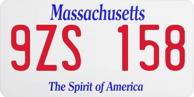 MA license plate 9ZS158
