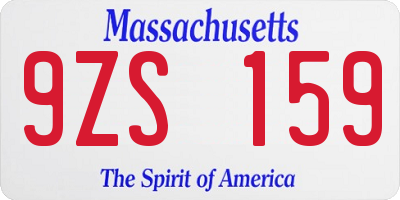 MA license plate 9ZS159