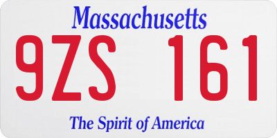 MA license plate 9ZS161