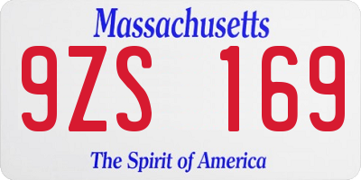 MA license plate 9ZS169