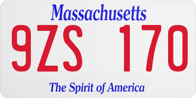 MA license plate 9ZS170