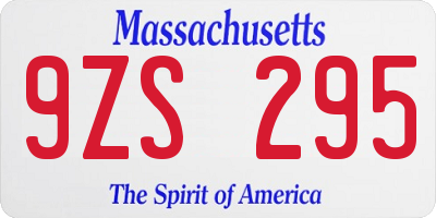 MA license plate 9ZS295