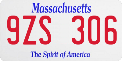 MA license plate 9ZS306