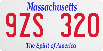 MA license plate 9ZS320