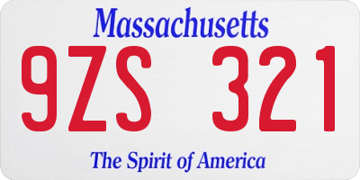 MA license plate 9ZS321