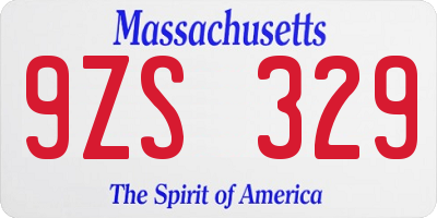 MA license plate 9ZS329