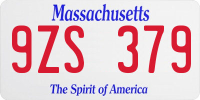 MA license plate 9ZS379