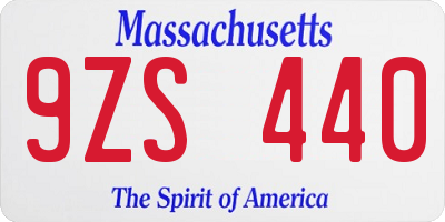 MA license plate 9ZS440