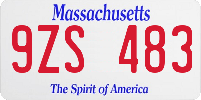 MA license plate 9ZS483