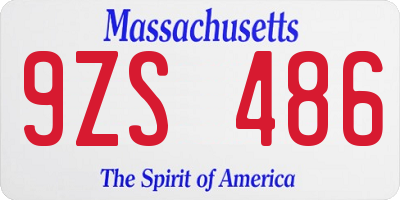 MA license plate 9ZS486