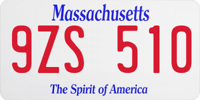 MA license plate 9ZS510