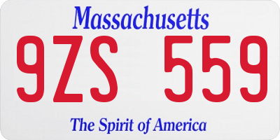 MA license plate 9ZS559
